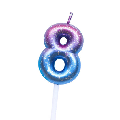 Purple Blue 0–9 HBD Candle