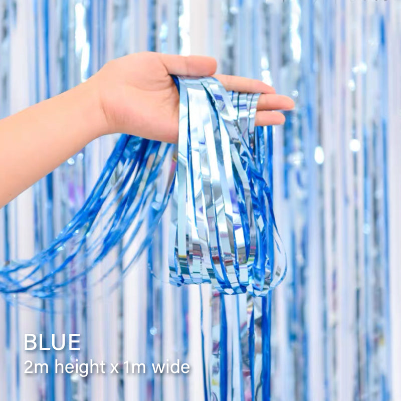 Blue Tinsel Curtain