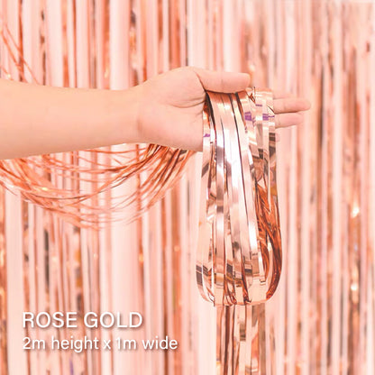 Rose Gold Tinsel Curtain