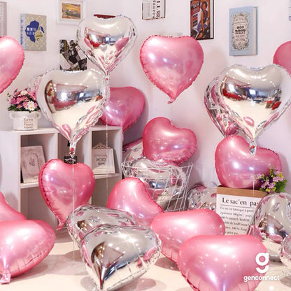 Silver Heart Shaped Balloon