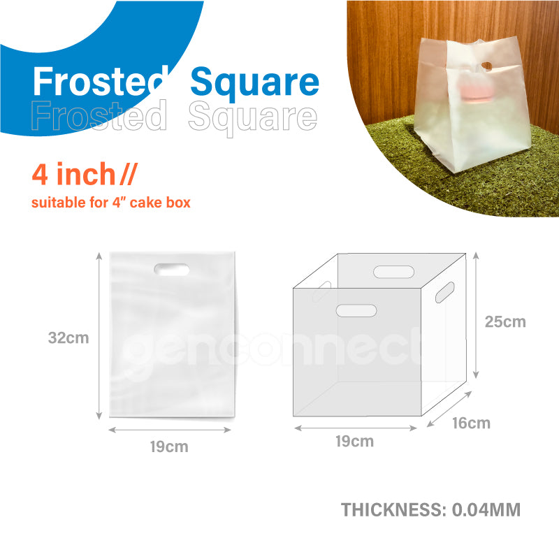 4" Frosted Square Carrier Bag (50pcs)