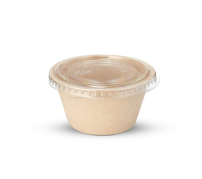 2oz Sugarcane Sauce Cup with PET Lid