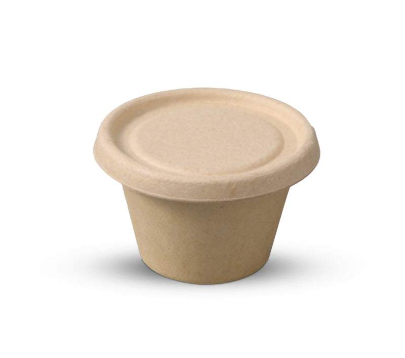 4oz Sugarcane Sauce Cup with Bagasse Lid