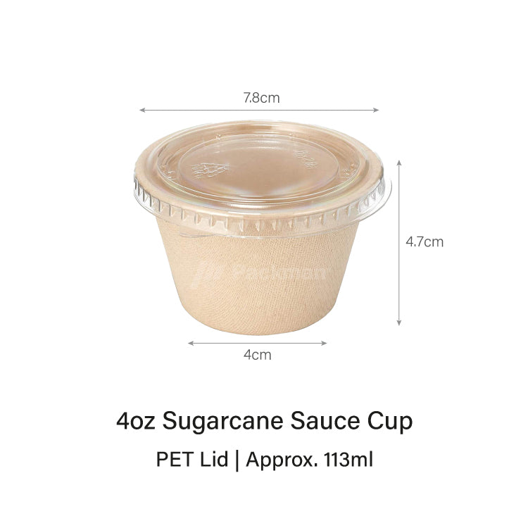 4oz Sugarcane Sauce Cup with PET Lid