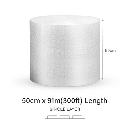 50cm x 91m Single Layer Bubble Wrap