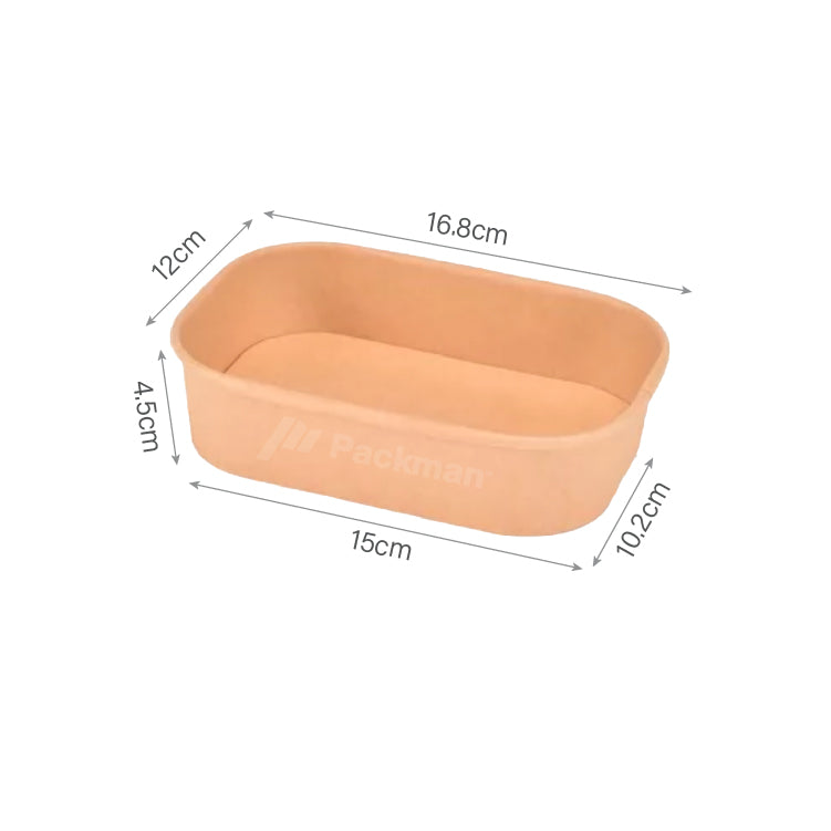580ml Kraft Rectangular Food Tub (50pcs)