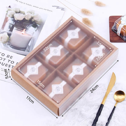 6-Slot Brown Mooncake Kraft Cavity Box (10pcs)