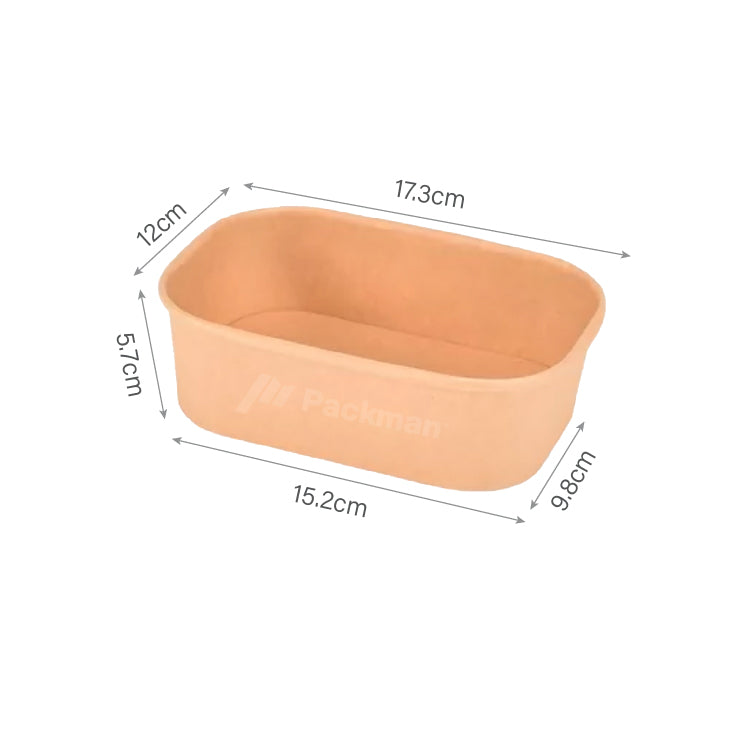 750ml Kraft Rectangular Food Tub (50pcs)