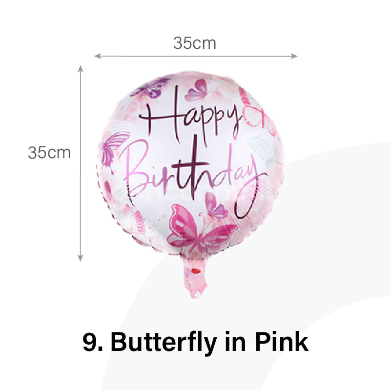 Butterfly in Pink Round Balloon