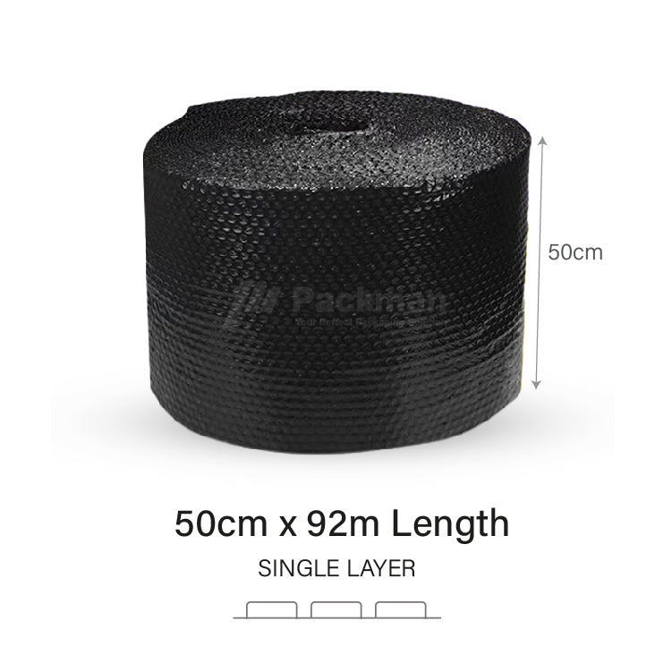 50cm x 92m Black Bubble Wrap