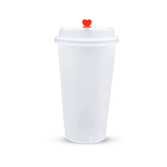 500ml Disposable Plain Bubble Tea Cup with Lid