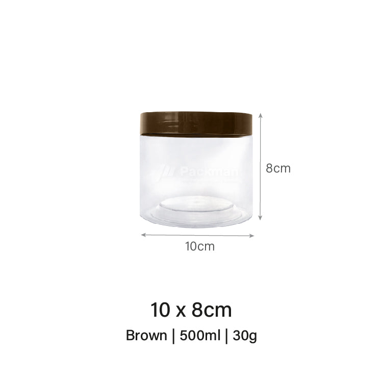 10 x 8cm Brown Plastic Jar (9pcs)