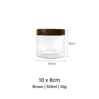 10 x 8cm Brown Plastic Jar (9pcs)