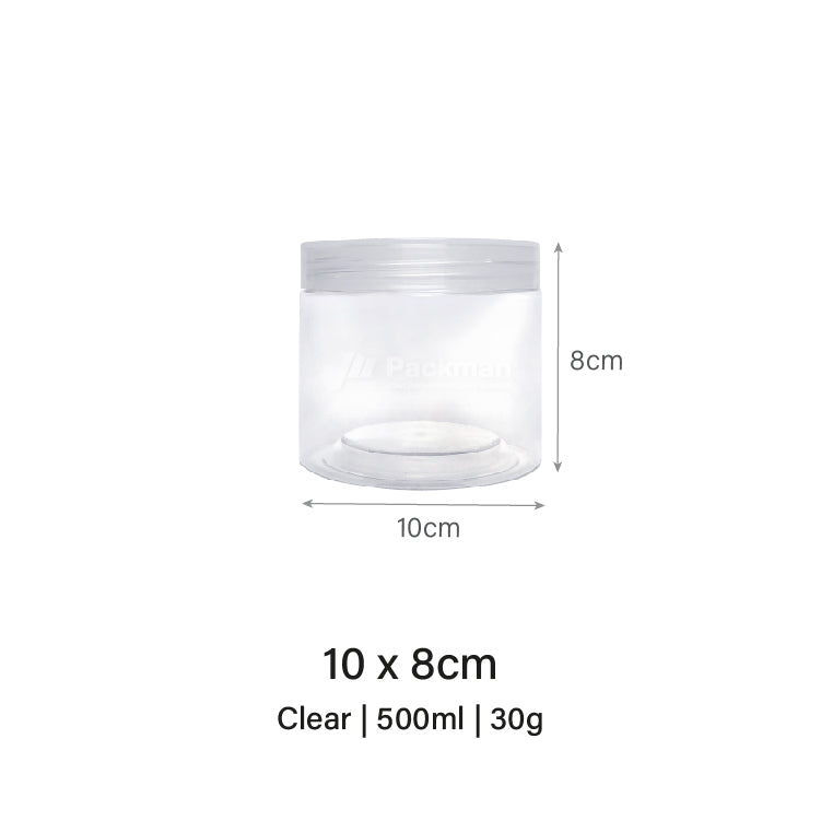 10 x 8cm Clear Plastic Jar (9pcs)