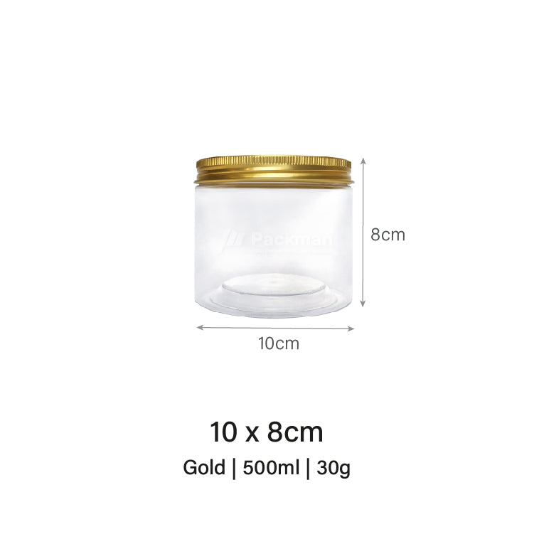 10 x 8cm Gold Plastic Jar (9pcs)