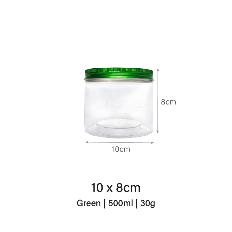 10 x 8cm Green Plastic Jar (9pcs)