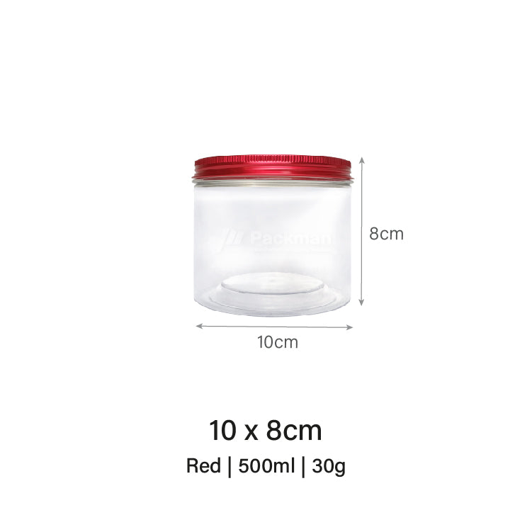 10 x 8cm Red Plastic Jar (9pcs)
