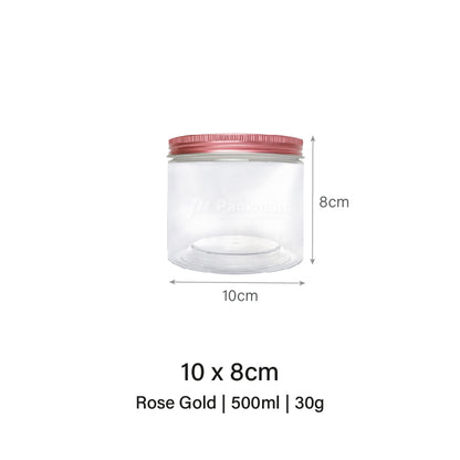 10 x 8cm Rose Gold Plastic Jar (9pcs)