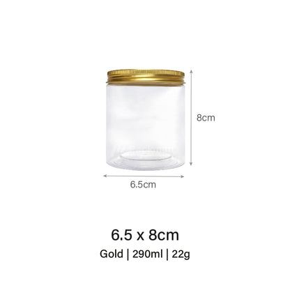 6.5 x 8cm Gold Plastic Jar (9pcs)