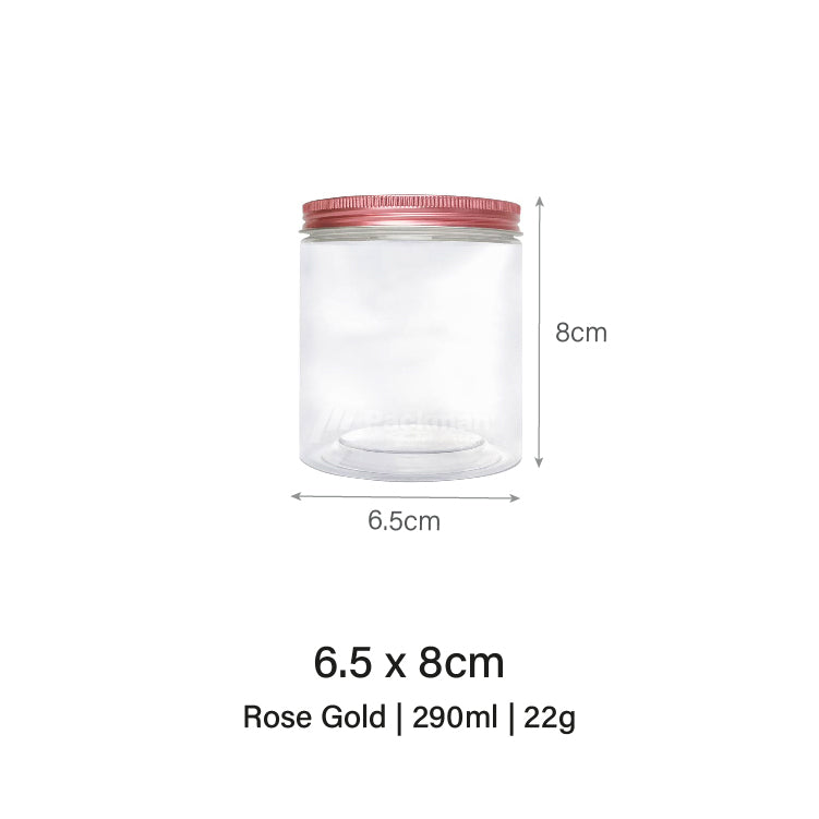 6.5 x 8cm Rose Gold Plastic Jar (9pcs)