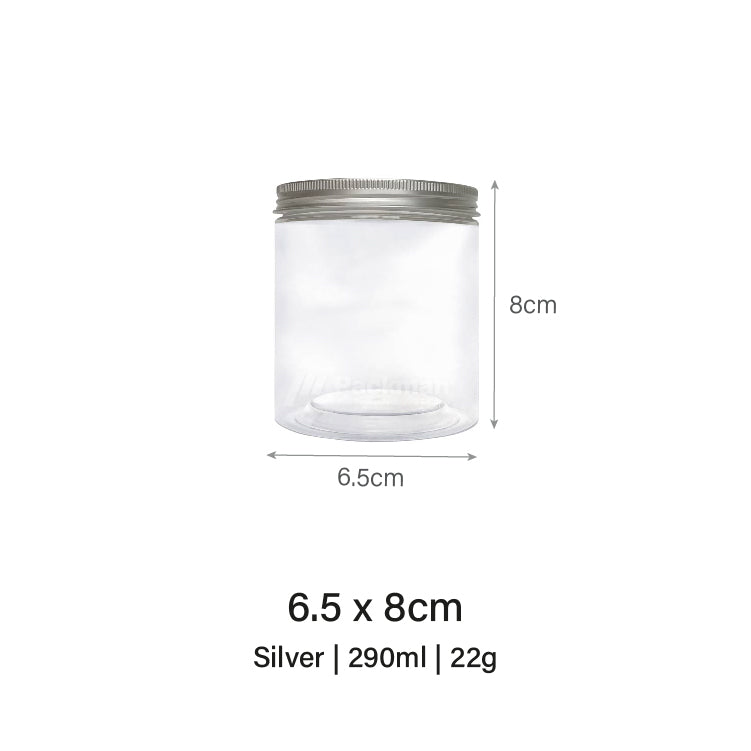 6.5 x 8cm Silver Plastic Jar (9pcs)
