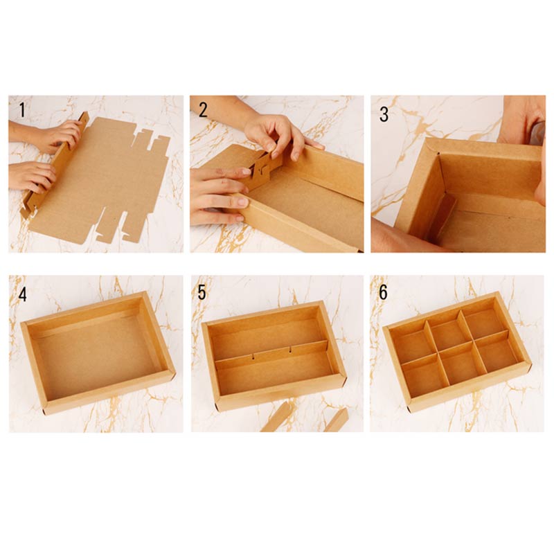 4-Slot Brown Mooncake Kraft Cavity Box (10pcs)