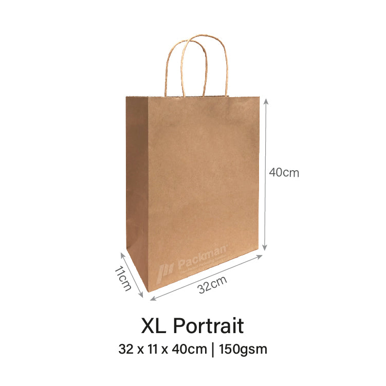 32 x 11 x 40cm XL Portrait Paper Bag (10pcs)