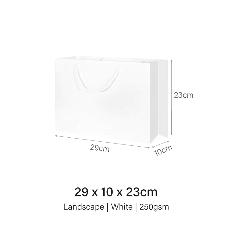 29 x 10 x 23cm White Paper Bag (10pcs)