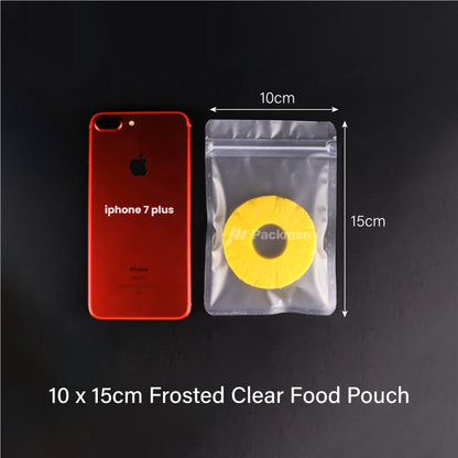 10 x 15cm Frosted Clear Food Pouch