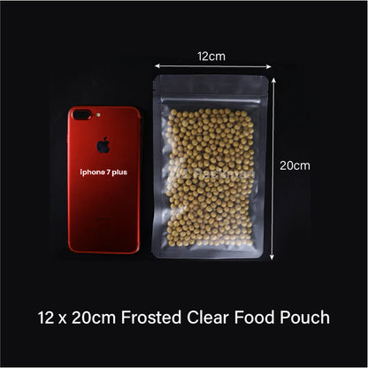12 x 20cm Frosted Clear Food Pouch