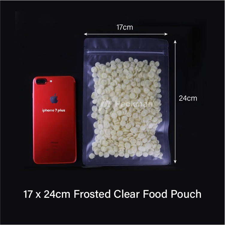 17 x 24cm Frosted Clear Food Pouch