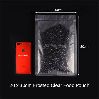 20 x 30cm Frosted Clear Food Pouch