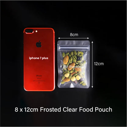 8 x 12cm Frosted Clear Food Pouch