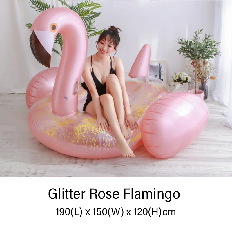 Glitter Rose Flamingo Pool Float