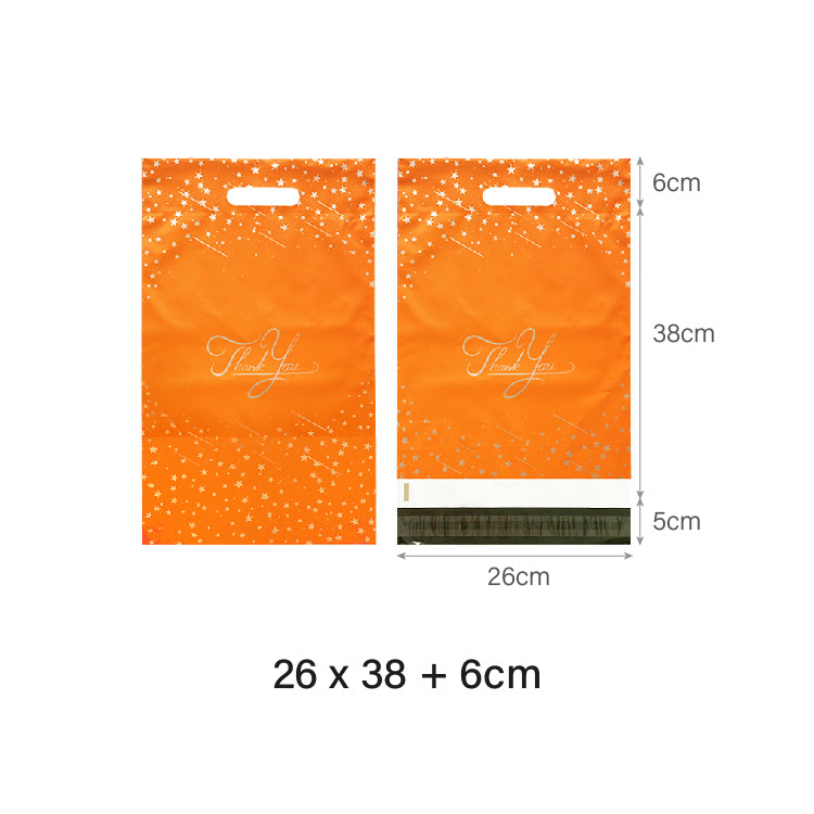 26 x 38cm Orange Thank you Polymailer with Handle