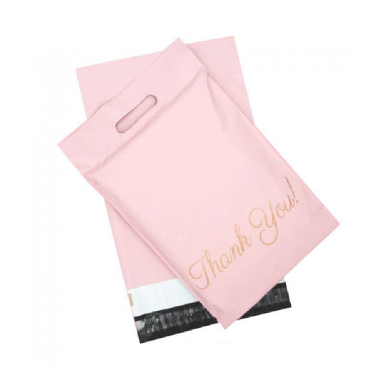 26 x 38cm Pink Thank you Polymailer with Handle