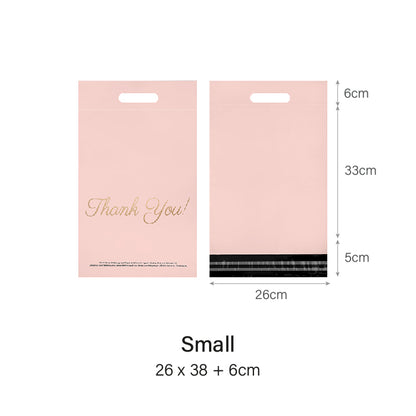 26 x 38cm Pink Thank you Polymailer with Handle