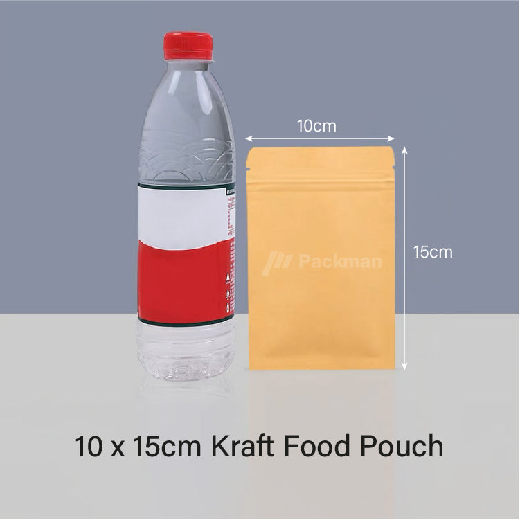 10 x 15cm Kraft Food Pouch (100pcs)
