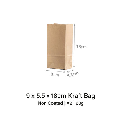 9 x 5.5 x 18cm Kraft Bag