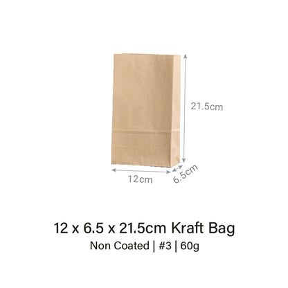 12 x 6.5 x 21.5cm Kraft Bag