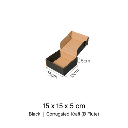 15 x 15 x 5cm Black Mailing Box