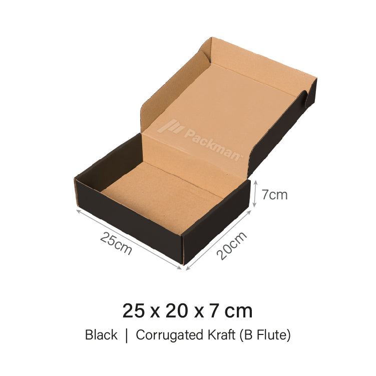 25 x 20 x 7cm Black Mailing Box