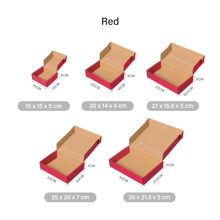 15 x 15 x 5cm Red Mailing Box