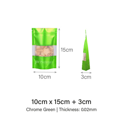 10 x 15cm Green Standing Pouch (100pcs)