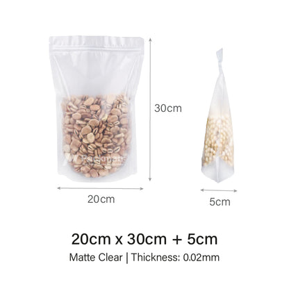 20x 30cm Matte Clear Standing Pouch (100pcs)