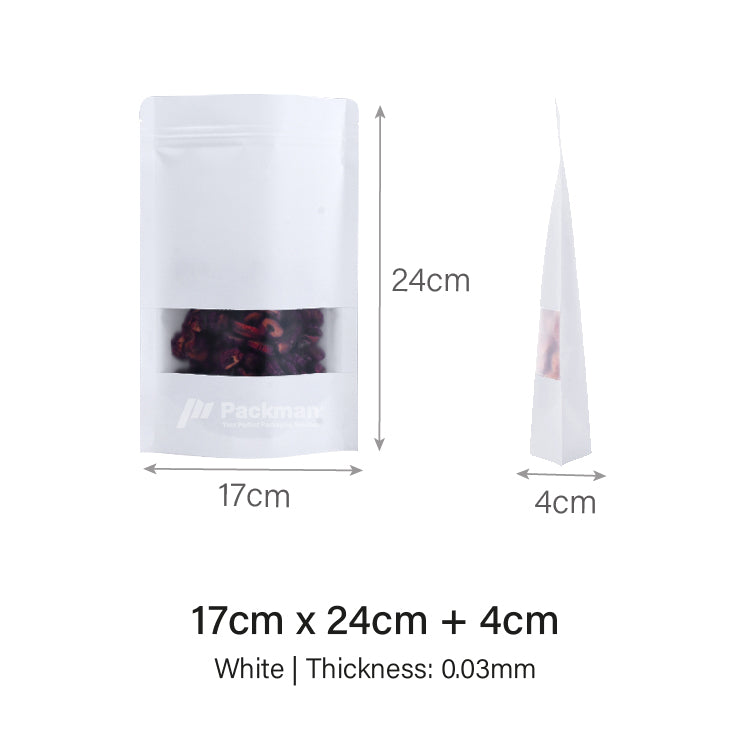 17 x 24cm White Standing Pouch (50pcs)