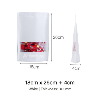 18 x 26cm White Standing Pouch (50 pcs)