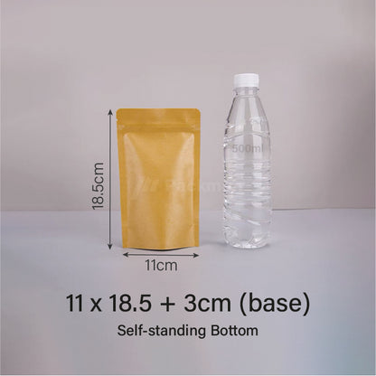 11 x 18.5cm Kraft Standing Pouch (No Window)