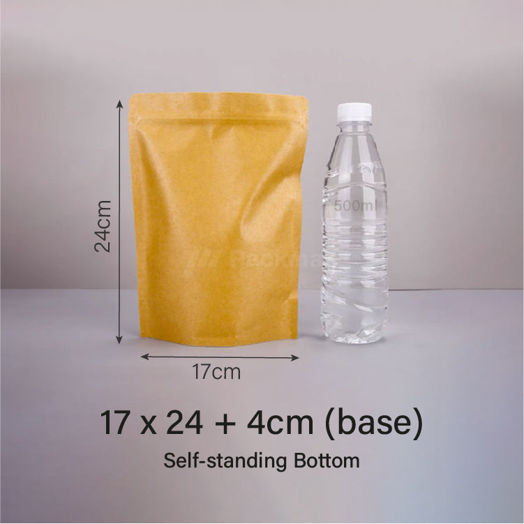 17 x 24cm Kraft Standing Pouch (No Window)