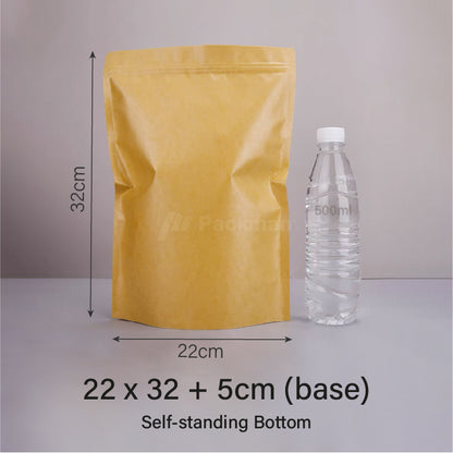 22 x 32cm Kraft Standing Pouch (No Window)